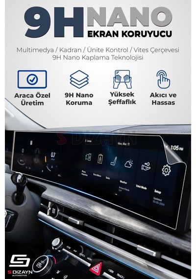 S-dizayn Renault Clio 6 Evolution 9h Nano Dijital Gösterge Ekran Koruyucu Parlak 2026 Üzeri A+ Kalite