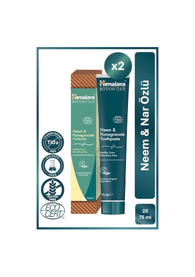 Botanique Doğal Neem & Nar Özlü Florürsüz Organik Diş Macunu 75 Ml 2'li Paket Ecocert Cosmos