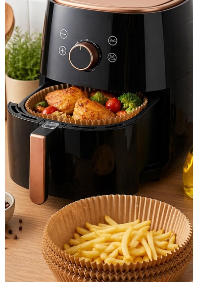 Kahverengi Yuvarlak Airfryer Pişirme Kağıdı Yağlı Kağıt Hava Fritözü İçin 16 Cm