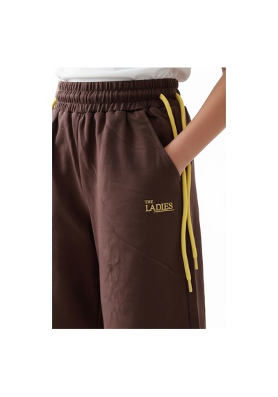 Toontoy Kids Toontoy Kız Çocuk Bol Paça Beli Lastikli Nakışlı Kapri & Bağlamalı 25001 Kahverengi