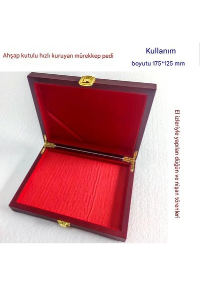 Büyük Boy Ahşap Dekor Kırmızı Istampa 175 125mm Mürekkep Baskı Pedi Karışık