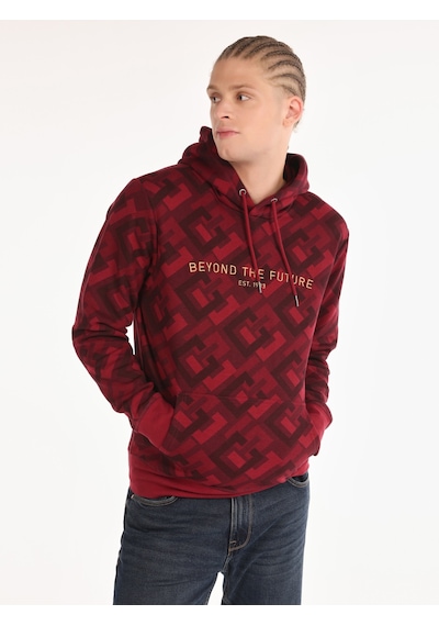Colin's Colins Regular Fit Baskılı Kapüşonlu Mor Erkek Sweatshirt Mor