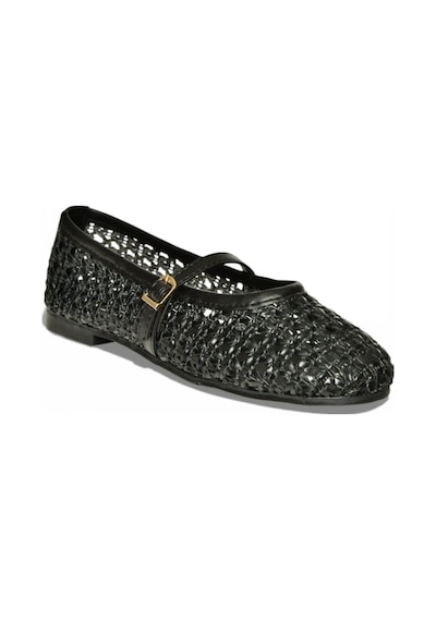Fox Shoes Y267272709 Siyah Örgü File Görünümlü Kadın Babet Siyah