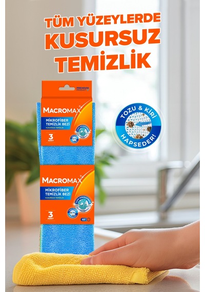 Mikrofiber Temizlik Bezi Ultra Emici Toz Alıcı Yüzey Bezi 3'li Paket Diğer