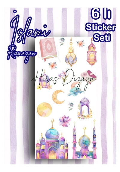 Hiras Dizayn Ramazan Ve İslami Temalı Sticker Seti 6 Sayfa Çok Renkli