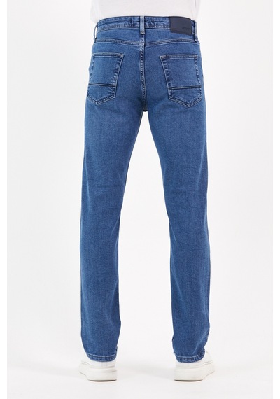Digital Jeans Normal Kesim Fermuarlı Geniş Paça Yüksek Be Orta Mavi Açık Gri