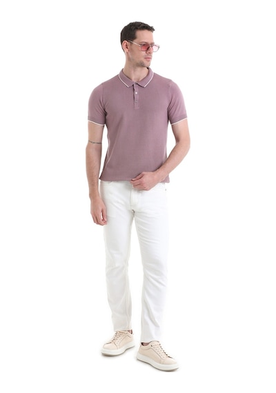 Hatemoğlu Mor Regular Fit Düz Pamuklu Polo Yaka Triko Tişört 35362023c002 021 Mor