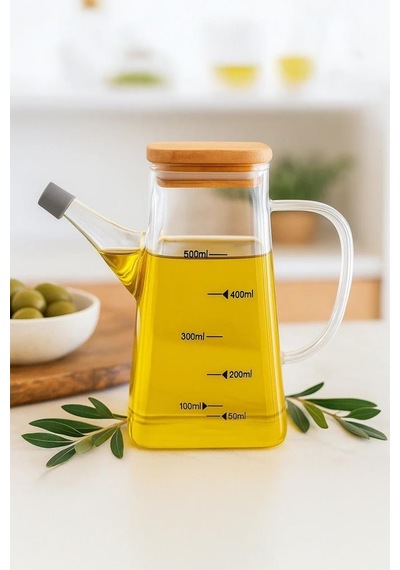 Bambum Rafa - Bambu Kapaklı Yağdanlık 550ml Bambu