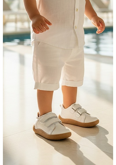 Kiko Kids Luqa %100 Deri Günlük Erkek Çocuk Spor Ayakkabı Beyaz