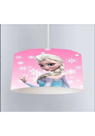 Pembe Elsa Dijital Baskı Çocuk Odası Avize Pembe