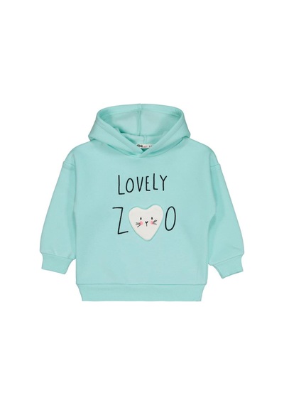 Civil Girls Lovely Baskılı 2-5 Yaş Sweatshirt Mint Yeşili