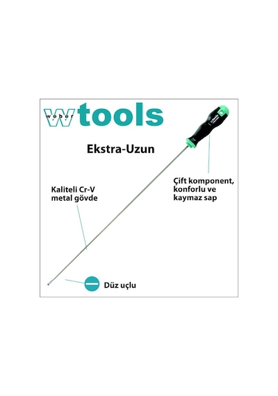 Weber Tools Extra Uzun Düz Uçlu Tornavida 30 x 300 MM