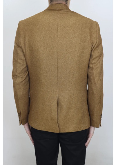Dmctekstil Duayen Erkek Camel İtalyan Kesim Dar Kalıp Tek Düğme Yazlık Blazer Ceket