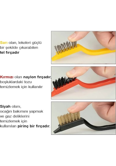 6 Parça Dip Köşe Temizlik Fırça Seti - Derz Fırçası, Gider Cımbızı, Çok Amaçlı - Ince Fırça