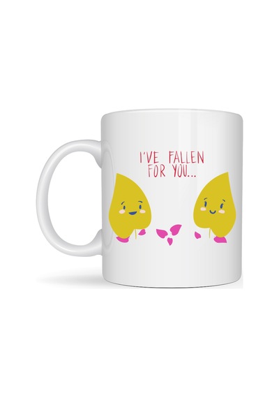 Model 29 I Ve Fallen For You Yazılı Sevimli Aşk Temalı Porselen Kupa Düz Renkli