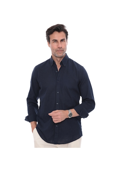 Slim Fit Uzun Kol Yaka Düğmeli Nefes Alan Keten Hediye Kutulu Erkek Gömlek Fs-004548 - Lacivert-3238 Slim Fit Uzun Kol Yaka Düğmeli Nefes Alan Keten Hediye Kutulu Erkek Gömlek Fs-004548 - Lacivert-3238