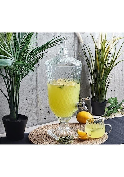 Family Kitchen Trend 3,5 Lt Musluklu Cam Sebil Şerbetlik Parti Damacanası Meşrubatlık