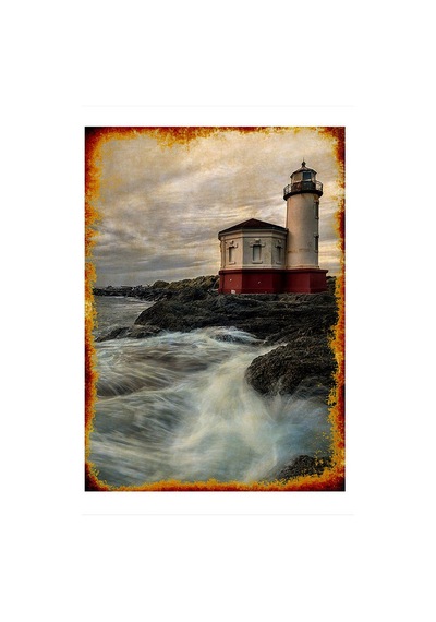 Bedeko Deniz Feneri Desenli Ahşap Tablo 35 Cm X 50 Cm