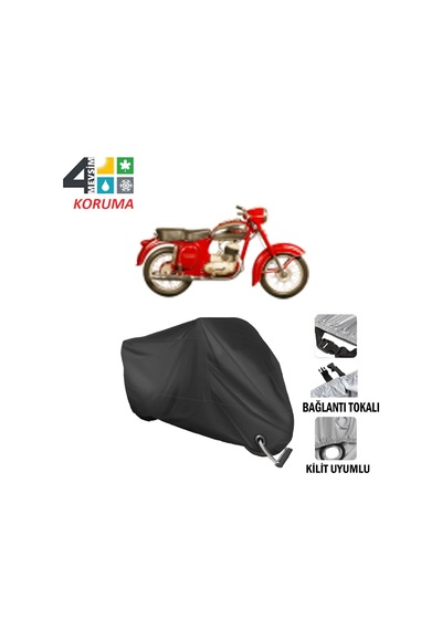 Jawa 250 Ceylan Motosiklet Brandası ( Kilit Uyumlu - Siyah