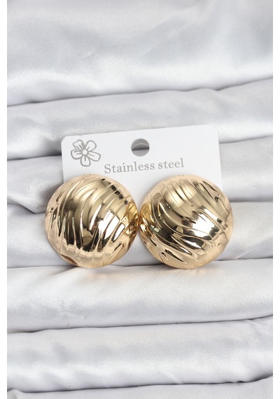 316l Çelik Gold Renk Vintage Kadın Küpe