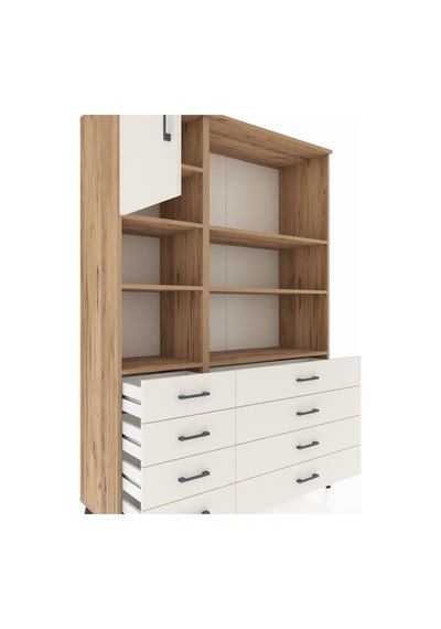 Hyperion Dolap 7 Raflı 8 Çekmeceli Tek Kapaklı 132x44x195 Çam-aytaşı/aytaşı Aytası/aytası Hyperion Dolap 7 Raflı 8 Çekmeceli Tek Kapaklı 132x44x195 Çam-aytaşı/aytaşı Aytası/aytası