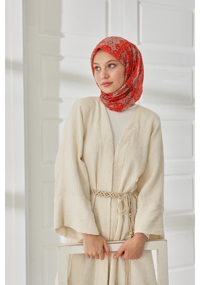 Silk Home Soft Eşarp 73093-16 Mercan, Yeşil, Çelik, Somon