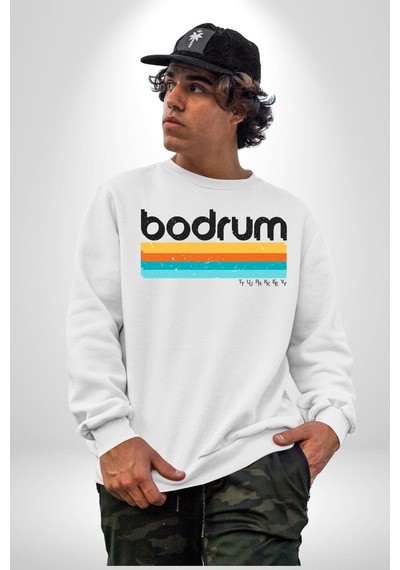 Bodrum Türkiye Unisex Beyaz Sweatshirt Beyaz