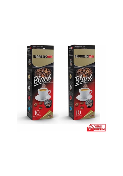 Espressomm® Tchibo Cafissimo Makineleri İle Uyumlu Black Kapsül Kahve 2 x 10'lu