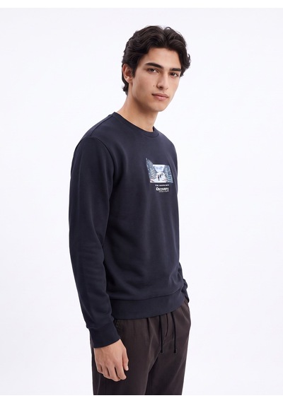 Discovery Expedition D6wm-swt3800 Lacivert Erkek Bisiklet Yaka Rahat Sweatshirt