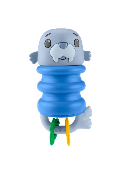 Fisher-price Jhb54 Deniz Dostları 2in1 Silikon Çıngırak - Jhb55 - Jhb56 - Jhb57 Mavi