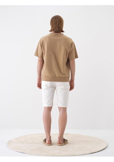 Xint Camel Pamuk Dokulu Oversize Tişört 502213
