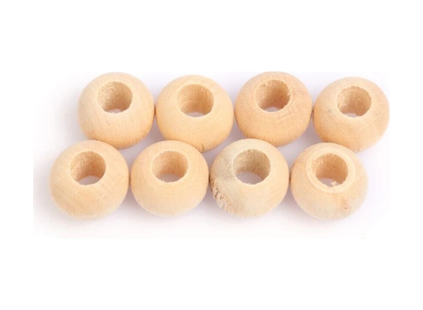 10mm Cilasız Ahşap Boncuk 20gram 50 Adet Makrome Boncuk, Tahta Boncuk