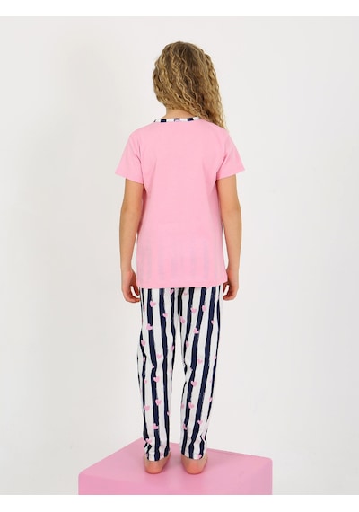 Kız Çocuk Kısa Kollu Düğme Detaylı %100 Pamuklu Pijama Takımı Princess Heart Koyu Pembe Kız Çocuk Kısa Kollu Düğme Detaylı %100 Pamuklu Pijama Takımı Princess Heart Koyu Pembe