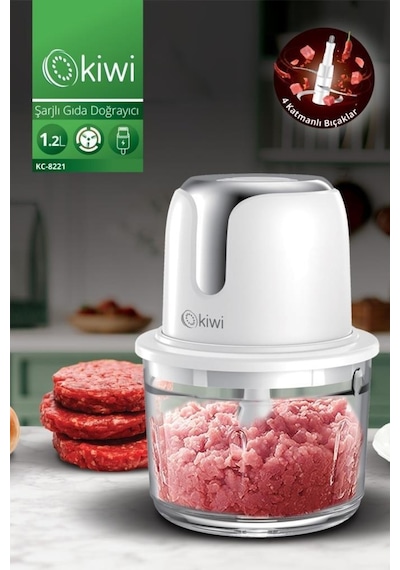 Kiwi KC-8221 1.2 L Kablosuz Şarjlı Gıda Doğrayıcı