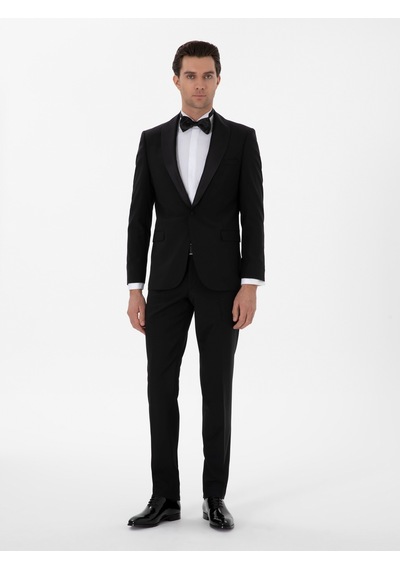 Cacharel Siyah Slim Fit Yün Karışımlı Smokin Dmatlık Cacharel Siyah Slim Fit Yün Karışımlı Smokin Dmatlık