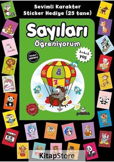 Sayıları Öğreniyorum - Stickerlı 3+4+5 Yaş - Afife Çoruk - Panda