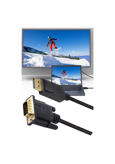 Display'den Vga'ya, Displayport Vga Dönüştürücü 1080p Monitör Bilgisayar Tv Çevirici