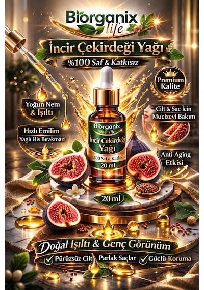 Life İncir Çekirdeği Yağı 20 Ml %100 Saf & Yoğun Cilt Bakımı