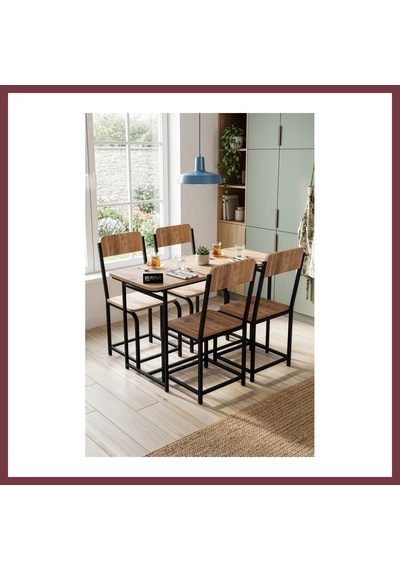 Storeşahin Minör Mutfak Masası Takımı Suntalam Kahverengi - 4 Sandalyeli Shn0720 Storeşahin Minör Mutfak Masası Takımı Suntalam Kahverengi - 4 Sandalyeli Shn0720