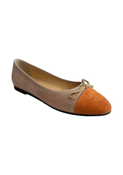 Tufan Shoes Pudra Hakiki Süet Deri Oranj Burun Babet Pudra
