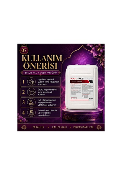 Efsun Halı Ve Oda Parfümü 20 L Profesyonel Büyük Boy Zarif Ferah Koku