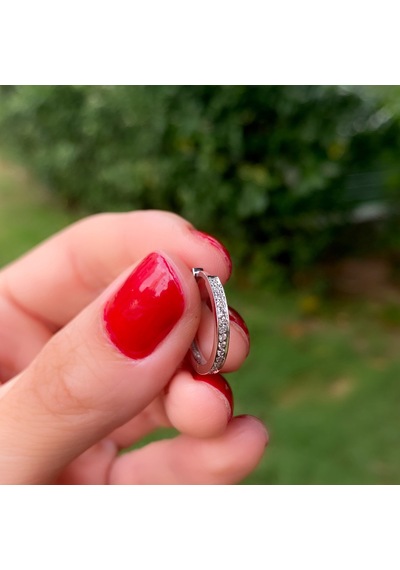Tek Sıra Pırlanta Halka Küpe Ptk23