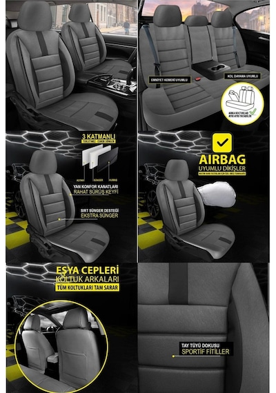 Audi A2 Koltuk Kılıfı Oniks Füme 1 Takım