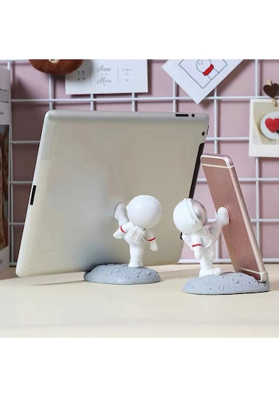 Astronot Dekorasyon Masa Üstü Telefon Tutucu Ve Tablet Standı