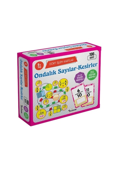 Ondalık Sayılar - Kesirler 9 Yaş Dört İşlem Kartlar - Ahmet Altay - Teleskop Popüler Bilim