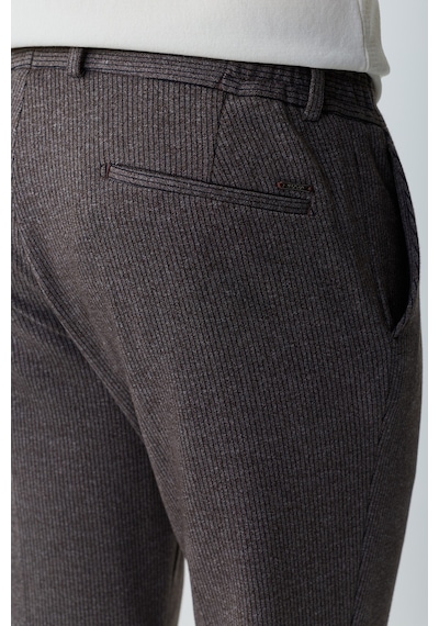 Morven Erkek Kahve Örme Trend Çizgili Slim Fit Pantolon 26ks003007400 Kahve