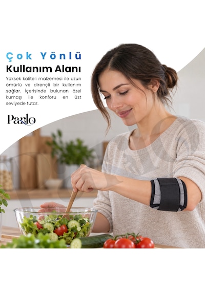 Epikondilit Bandajı Tenisçi Dirseği Bandı, Silikon Pedli, Ayarlanabilir Cırtlı Dirsek Desteği Gri