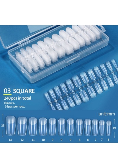 240 Parça Şeffaf Ultra Ince Dayanıklı Tips 03square