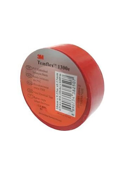 3m Bant Temflex 1300e 18mmx9.15m Kırmızı 1 Adet