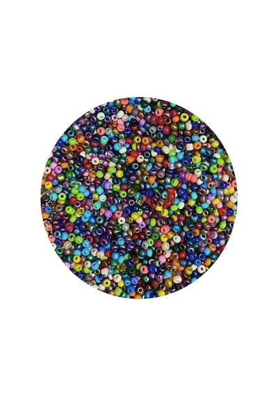 Karışık Renk 4 Mm Yaklaşık 1100 Adet / 100 Gram Cam Boncuk Oya Yazma Bileklik Ve Kolye Çok Renkli